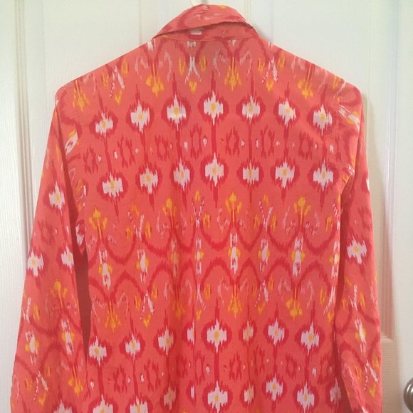 Multicolor ikat pattern XS C-Wonder button down shirt - Picture 3 of 6